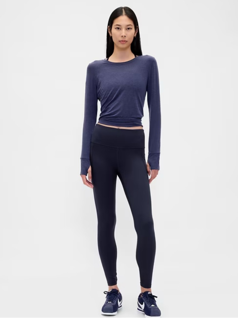 GAPFit High Rise Leggings Large Navy Blue Athleisure Yoga Workout